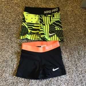 2 size XS nike pro short spandex